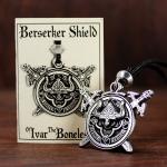 Pewter Viking Berserker Shield Pendant Necklace