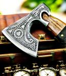 Custom Forged Carbon Steel Viking Axe with Rosewood