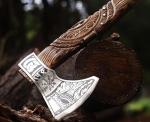 Hand-Forged Viking Axe with Leather Sheath