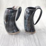 Viking Horn Mugs - 2 Pack Medieval Tankard