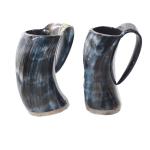 Viking Horn Mugs - 2 Pack Medieval Tankard