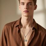 Sterling Silver Viking Axe Necklace with Abalone Shell