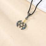 Sterling Silver Viking Axe Necklace with Abalone Shell