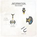 Sterling Silver Viking Axe Necklace with Abalone Shell