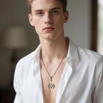 Sterling Silver Viking Axe Necklace with Abalone Shell