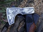 Viking Handmade Carbon Steel Tomahawk Axe with Sheath