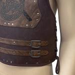 Viking Warrior PU Leather Chest Armor - Axe Brown