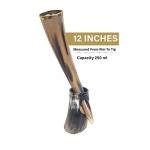 Vintage Viking Drinking Horn with Stand for Mead