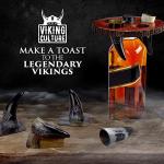 Viking Horn Drinking Cup Set with Axe Opener