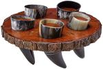 Viking Horn Drinking Cup Set with Axe Opener