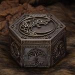 Norse Viking Jewelry Box with Wolf Design