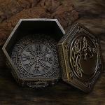 Norse Viking Jewelry Box with Wolf Design