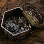 Norse Viking Jewelry Box with Wolf Design