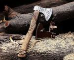Hand-Forged Viking Axe with Leather Sheath