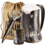 Authentic Viking Horn Mug Gift Set for Men