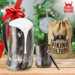 Authentic Viking Horn Mug Gift Set for Men