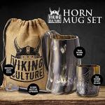 Authentic Viking Horn Mug Gift Set for Men