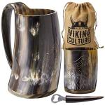 Authentic Viking Horn Mug Gift Set for Men