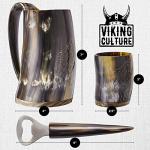 Authentic Viking Horn Mug Gift Set for Men