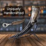 Viking Drinking Horn with Stand and Opener