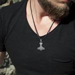 Sterling Silver Thor's Hammer Necklace with Triquetra