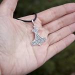 Sterling Silver Thor's Hammer Necklace with Triquetra