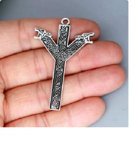 Celtic Knot Viking Wolf Pendant on Silver Necklace