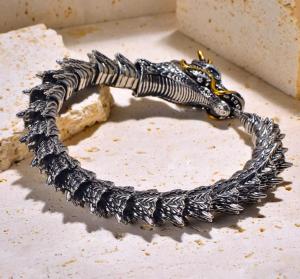 Men's Stainless Steel Viking Dragon Bracelet
