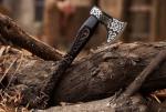 19" Hand-Forged Viking Axe with Leather Sheath