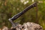 19" Hand-Forged Viking Axe with Leather Sheath