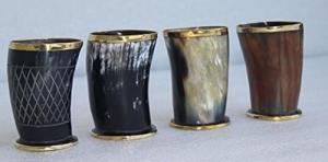 Set of 4 Viking Drinking Horn Mugs