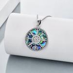Viking Compass Necklace with Abalone Shell Pendant