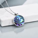 Viking Compass Necklace with Abalone Shell Pendant