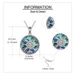 Viking Compass Necklace with Abalone Shell Pendant