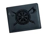 Viking Leather RFID Wallet with Vegvisir Design
