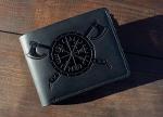 Viking Leather RFID Wallet with Vegvisir Design
