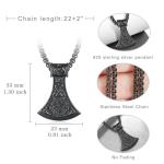 Men's 925 Sterling Silver Viking Axe Necklace