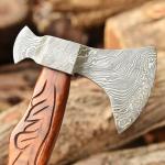 Custom Damascus Steel Viking Bearded Camping Hatchet