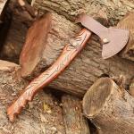 Custom Damascus Steel Viking Bearded Camping Hatchet
