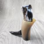 Polished Cow Horn Tankard with Stand