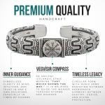 Adjustable Viking Vegvisir Bracelet - Norse Arm Ring
