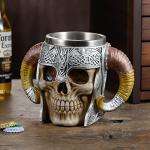 Meyas Viking Skull Mug – Stainless Steel Tankard