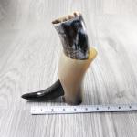 Polished Cow Horn Tankard with Stand