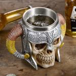 Meyas Viking Skull Mug – Stainless Steel Tankard