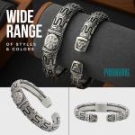 Adjustable Viking Vegvisir Bracelet - Norse Arm Ring