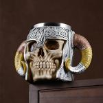 Meyas Viking Skull Mug – Stainless Steel Tankard