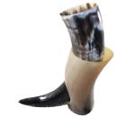 Polished Cow Horn Tankard with Stand