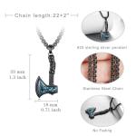 Viking Axe Necklace in 925 Sterling Silver