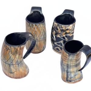 Viking Drinking Horn Mugs - Set of 4