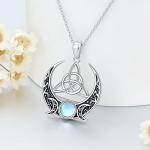 Triple Moon Sterling Silver Pendant Necklace
